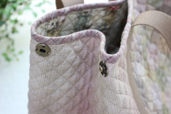 Photo3: [SALE] Octagon Tote Bag (Pink/Brown) (3)