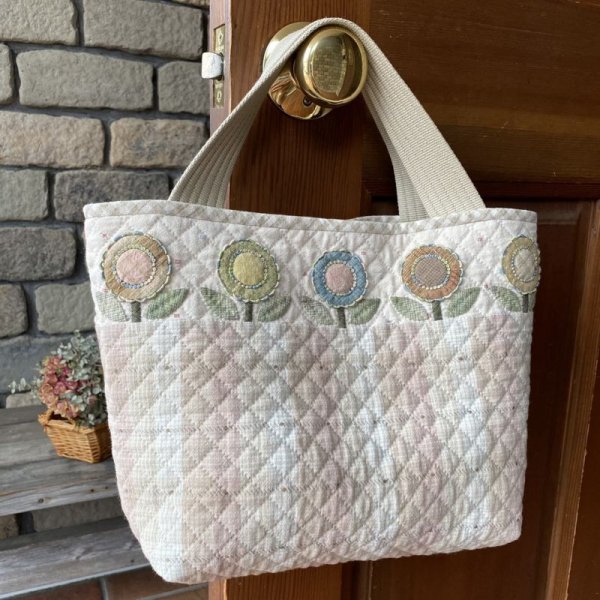 Photo2: [SALE] Tote Bag with Flowers  (2)