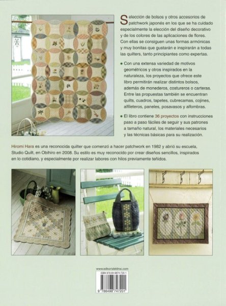 Photo2: Patchwork japonés con aplicaciones de flores (2)