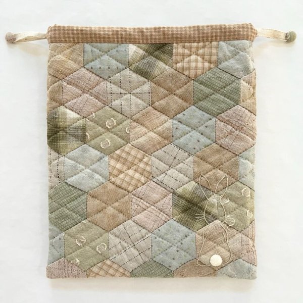 Photo2: Kinchaku Bag with Rabbit  (2)