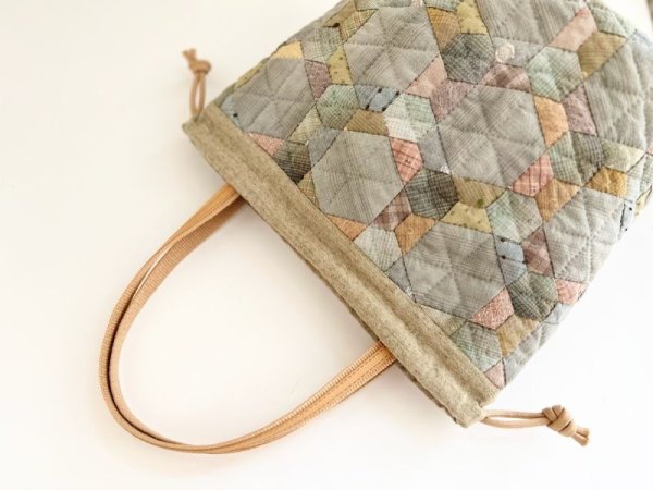 Photo6: Hexagon Kinchaku Bag (6)