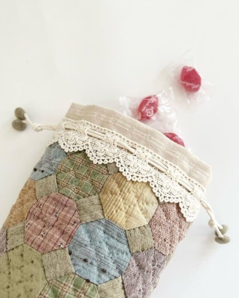 Photo2: Octagon Small Kinchaku Pouch (2)