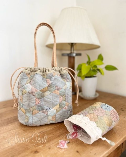 Photo7: Hexagon Kinchaku Bag (7)