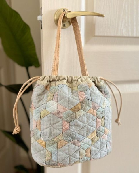 Photo3: Hexagon Kinchaku Bag (3)