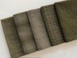 Photo2: Yarn Dyed Fabric - Set of 5 Cuts (23-12-29) Green #2 (2)