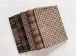 Photo1: Yarn Dyed Fabric - Set of 5 Cuts (24-5-27) Brown  (1)