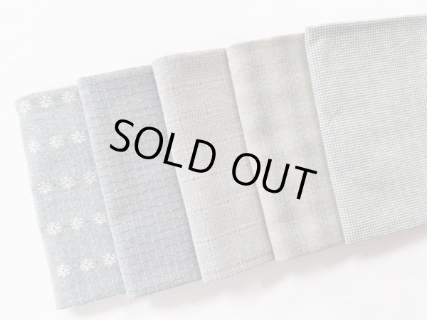 Photo2: Yarn Dyed Fabric - Set of 5 Cuts (24-10-19) Blue (2)