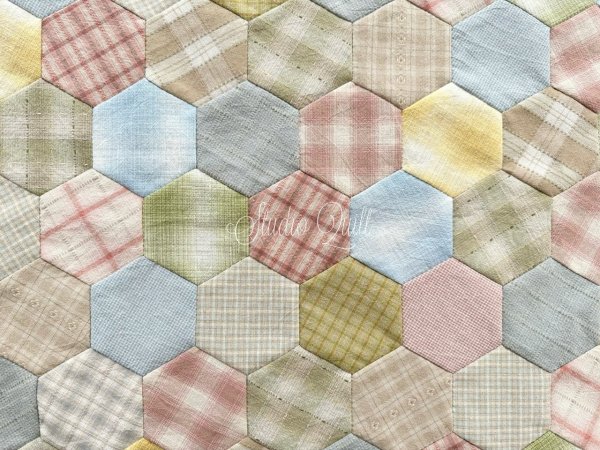 Photo1: Fabric Set for Hexagon Baby Quilt (1)