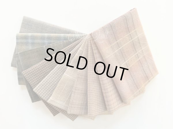 Photo1: Yarn Dyed Fabric - Set of 10 Cuts (24-11-28)  (1)
