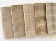 Photo2: Yarn Dyed Fabric - Set of 5 Cuts (24-12-2) Beige (2)