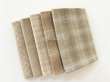 Photo1: Yarn Dyed Fabric - Set of 5 Cuts (24-12-2) Beige (1)