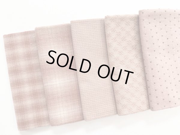 Photo2: Yarn Dyed Fabric - Set of 5 Cuts (24-12-21) Pink #2 (2)