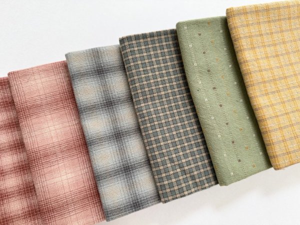 Photo3: Yarn Dyed Fabric - Set of 10 Cuts (25-4-3)  (3)