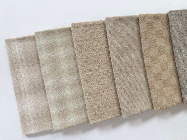 Photo2: Yarn Dyed Fabric - Set of 10 Cuts (25-5-3)  (2)