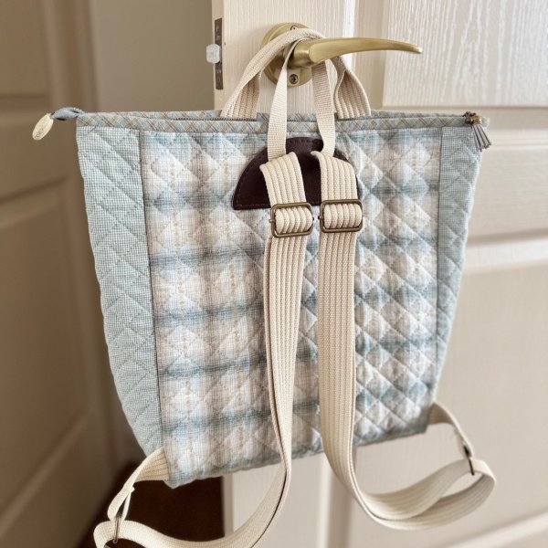 Photo3: Flower Appliqué Top Handle Backpack  (3)