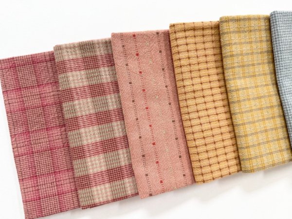 Photo2: Yarn Dyed Fabric - Set of 10 Cuts (25-5-29)  (2)