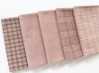 Photo2: Yarn Dyed Fabric - Set of 5 Cuts (25-6-3) Pink (2)
