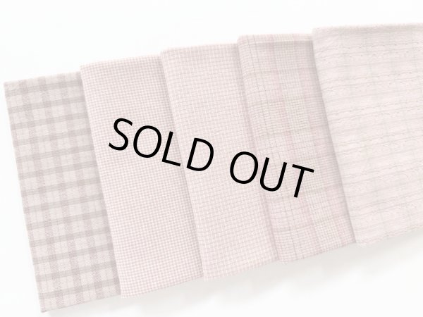 Photo2: Yarn Dyed Fabric - Set of 5 Cuts (25-6-3) Pink (2)