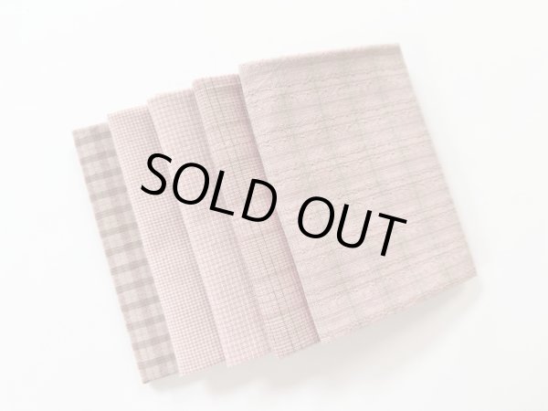 Photo1: Yarn Dyed Fabric - Set of 5 Cuts (25-6-3) Pink (1)