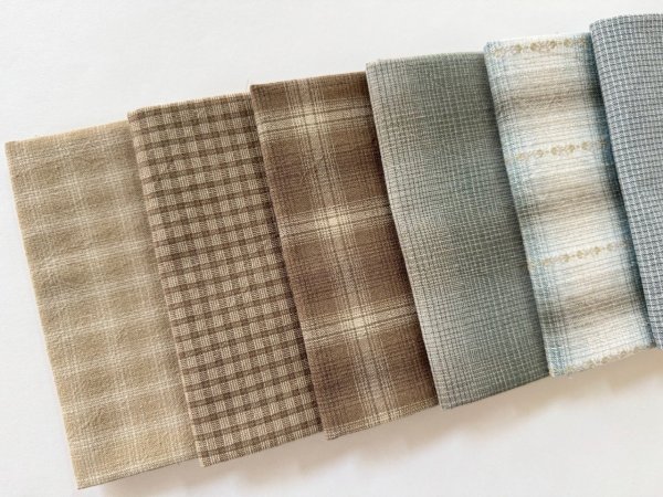 Photo2: Yarn Dyed Fabric - Set of 10 Cuts (25-6-29)  (2)