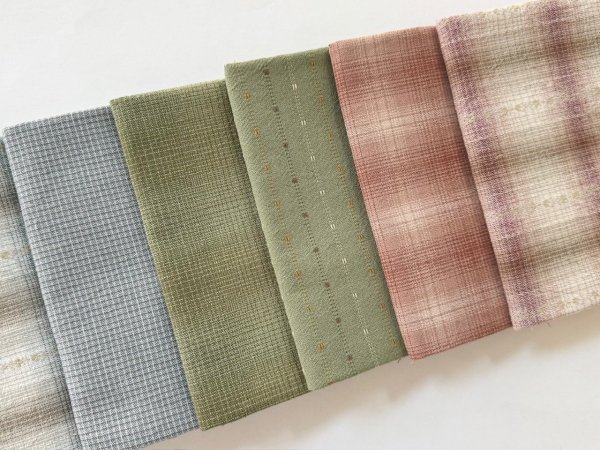 Photo3: Yarn Dyed Fabric - Set of 10 Cuts (25-6-29)  (3)