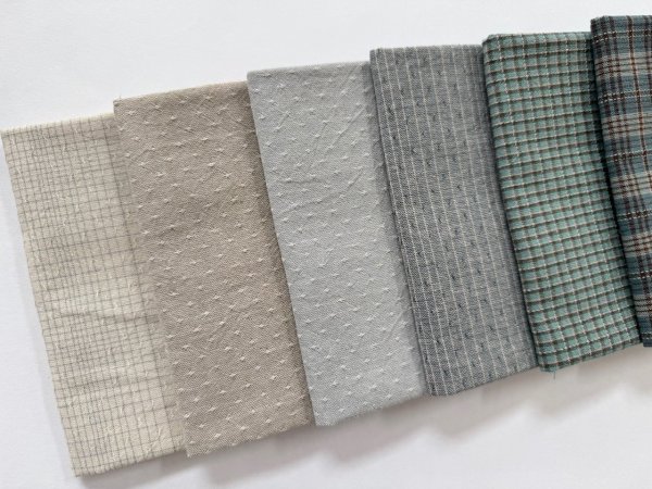 Photo2: Yarn Dyed Fabric - Set of 10 Cuts (25-7-15)  (2)