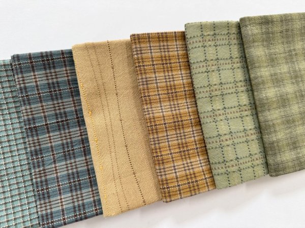 Photo3: Yarn Dyed Fabric - Set of 10 Cuts (25-7-15)  (3)