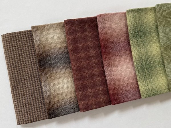Photo2: Yarn Dyed Fabric - Set of 10 Cuts (25-9-29)  (2)