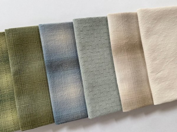 Photo3: Yarn Dyed Fabric - Set of 10 Cuts (25-9-29)  (3)