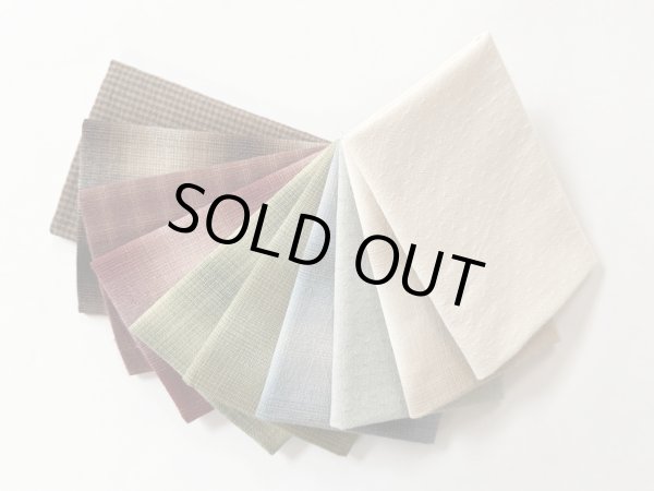 Photo1: Yarn Dyed Fabric - Set of 10 Cuts (25-9-29)  (1)