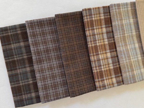 Photo2: Yarn Dyed Fabric - Set of 10 Cuts (25-10-15)  (2)