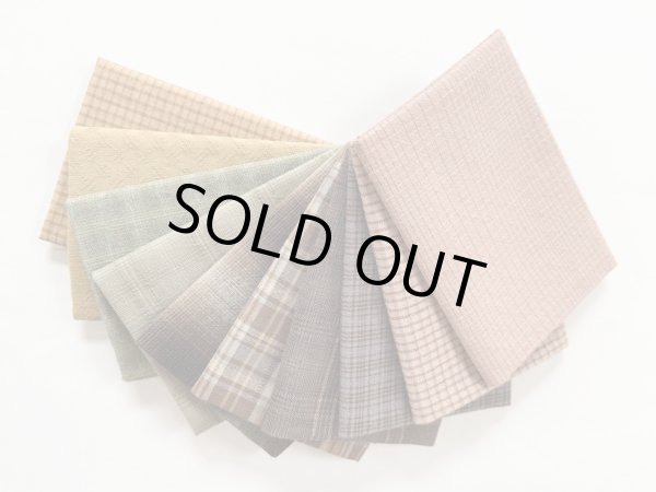 Photo1: Yarn Dyed Fabric - Set of 10 Cuts (25-11-2)  (1)