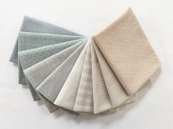 Photo1: Yarn Dyed Fabric - Set of 10 Cuts (25-11-22) #1 (1)