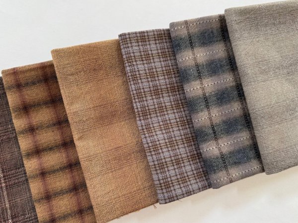 Photo3: Yarn Dyed Fabric - Set of 10 Cuts (25-11-22) #2 (3)