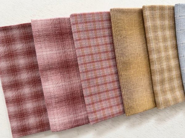 Photo2: Yarn Dyed Fabric - Set of 10 Cuts (26-1-29)  (2)