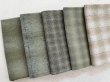 Photo2: Yarn Dyed Fabric - Set of 5 Cuts (26-2-2) Green (2)