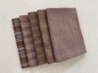 Photo1: Yarn Dyed Fabric - Set of 5 Cuts (26-2-2) Brown #1 (1)