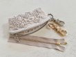 Photo3: Mini Zip Pouch with Lace Motif (3)