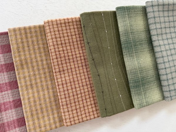 Photo3: Yarn Dyed Fabric - Set of 10 Cuts (26-2-5)  (3)