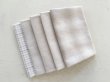 Photo1: Yarn Dyed Fabric - Set of 5 Cuts (26-2-10) Ivory (1)