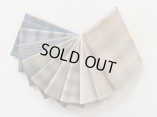 Photo1: Yarn Dyed Fabric - Set of 10 Cuts (26-2-22)  (1)