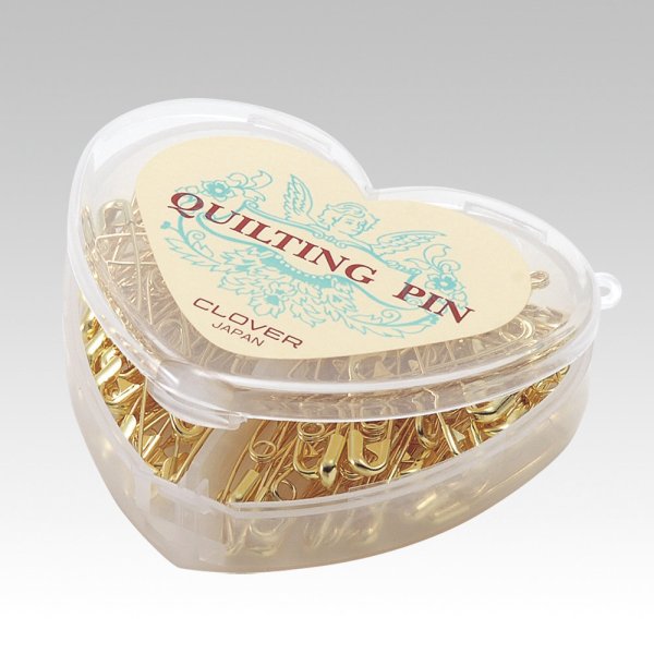 Photo1: Clover Quilt Basting Pins (100 Brass Safety Pins) (1)