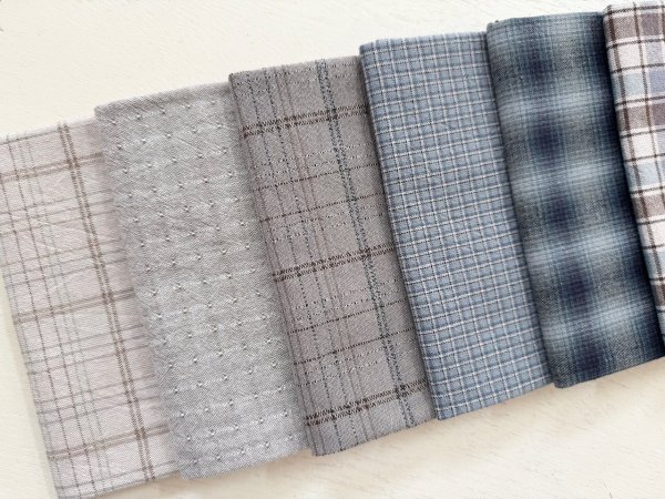 Photo2: Yarn Dyed Fabric - Set of 10 Cuts (26-3-23)  (2)