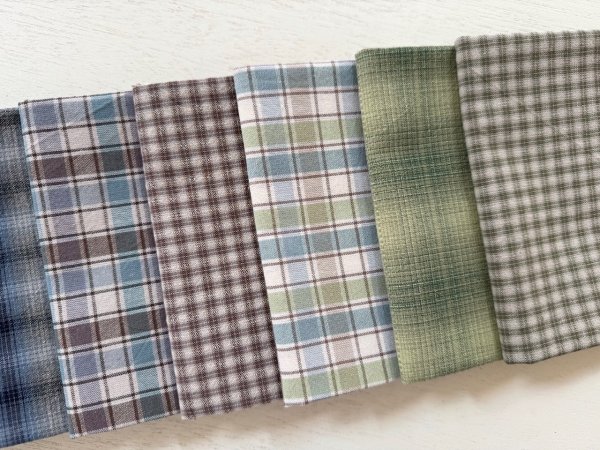 Photo3: Yarn Dyed Fabric - Set of 10 Cuts (26-3-24)  (3)