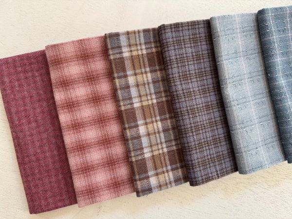 Photo2: Yarn Dyed Fabric - Set of 10 Cuts (26-3-25) Color (2)