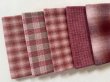 Photo2: Yarn Dyed Fabric - Set of 5 Cuts (26-3-27) Pink #2 (2)