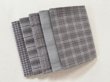 Photo1: Yarn Dyed Fabric - Set of 5 Cuts (26-3-27) Grey (1)