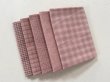 Photo1: Yarn Dyed Fabric - Set of 5 Cuts (26-3-27) Pink #1 (1)