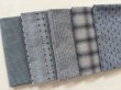 Photo2: Yarn Dyed Fabric - Set of 5 Cuts (26-3-27) Blue  (2)
