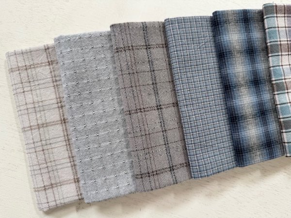 Photo2: Yarn Dyed Fabric - Set of 10 Cuts (26-3-27)  (2)